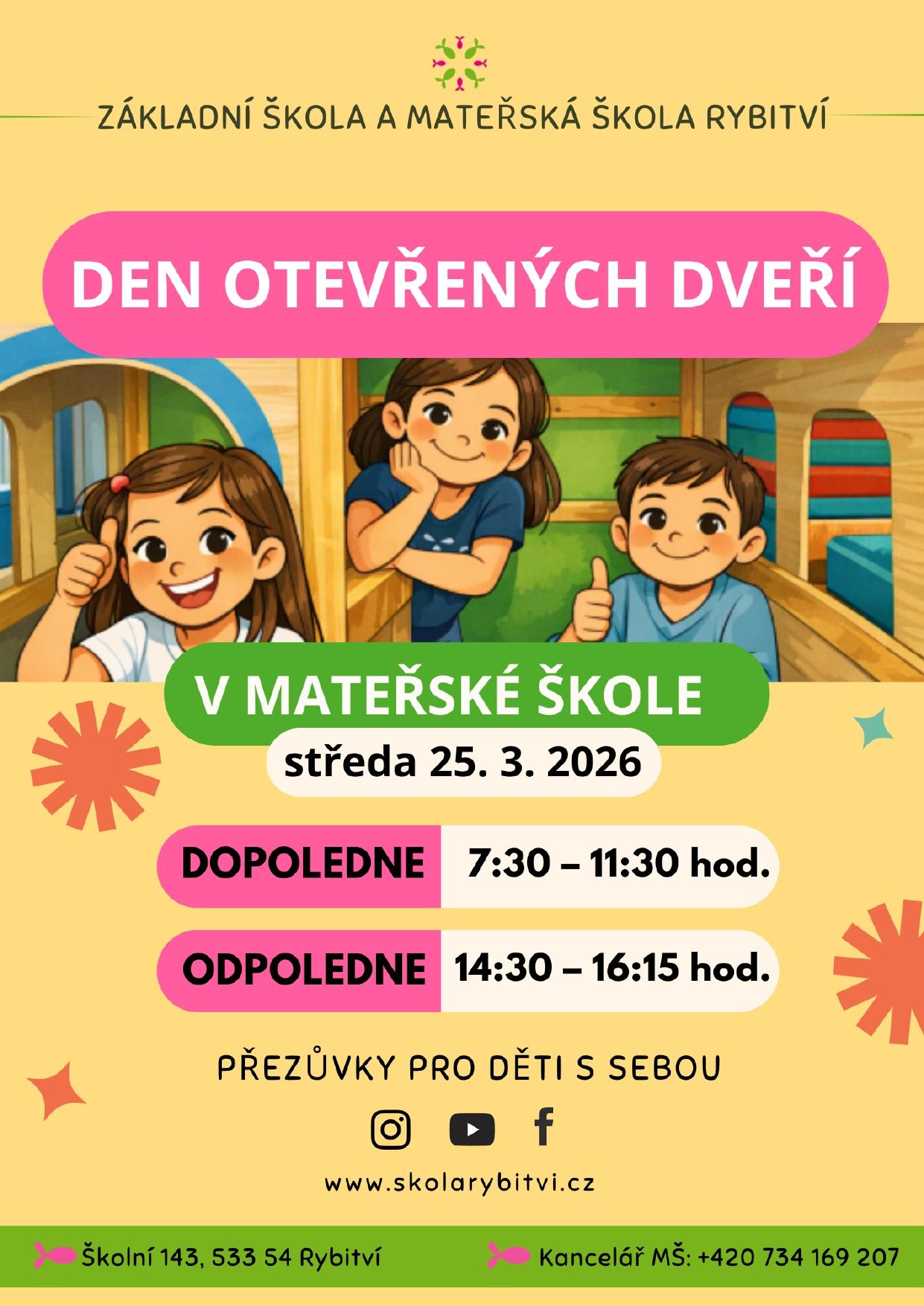 Den otevřených dveří v MŠ 25. 3. 2026