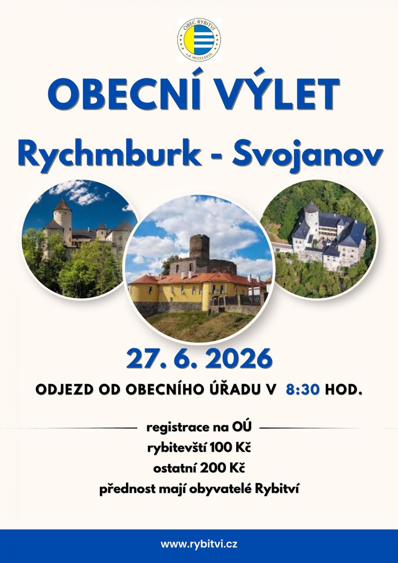 Výlet Rychmburk  - Svojanov 27. 6. 2026